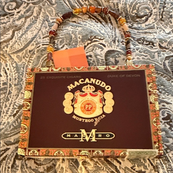 Hand Crafted Handbags - Macanudo Cigar Box Handbag with Beaded Handle